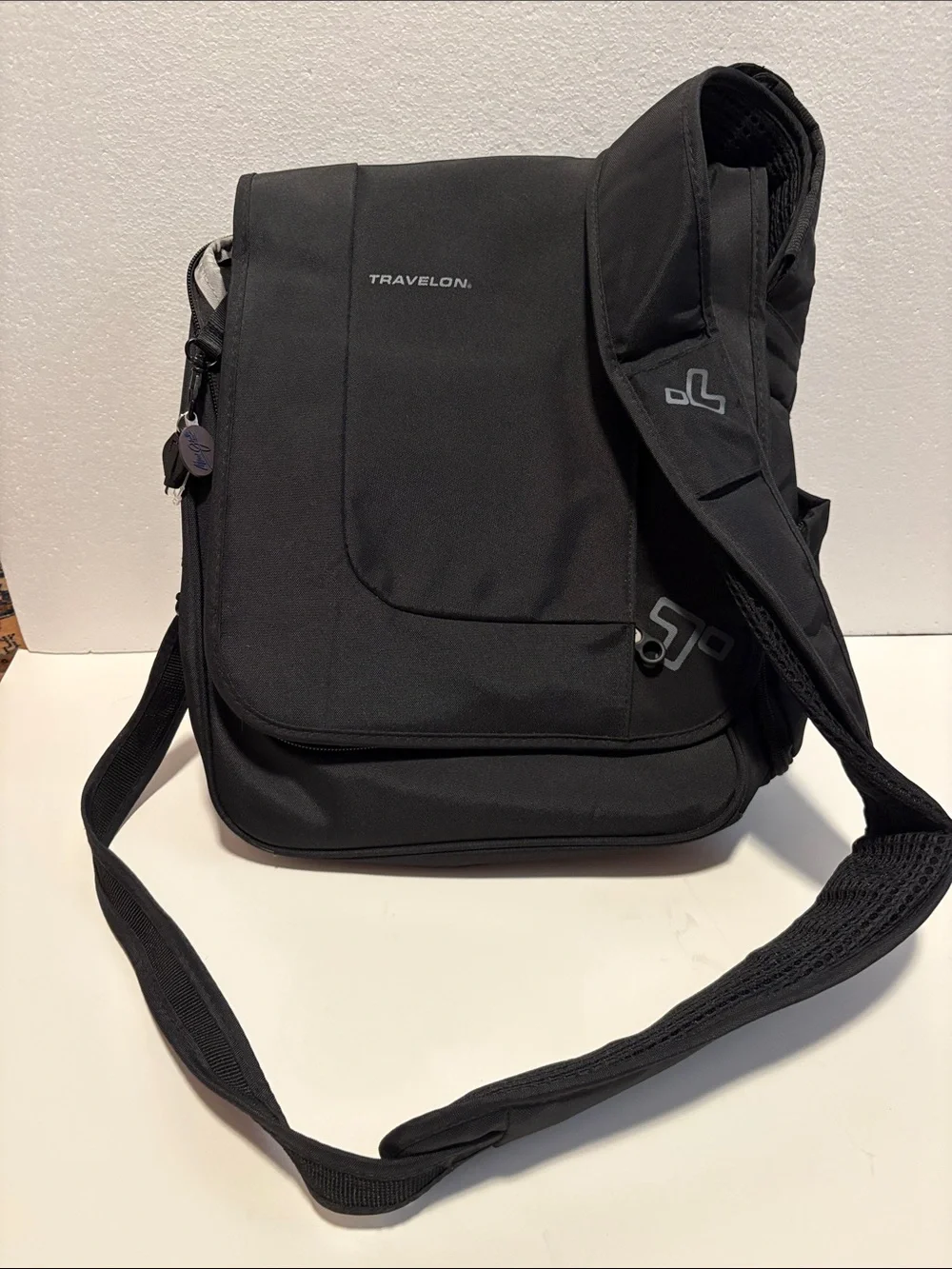 Travelon Black Messenger Crossbody Bag